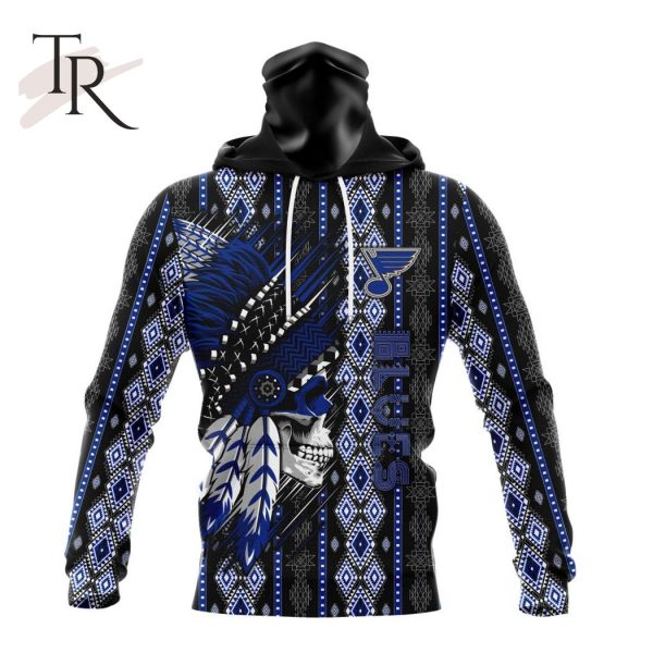 NHL St. Louis Blues Special Skull Native Design Hoodie