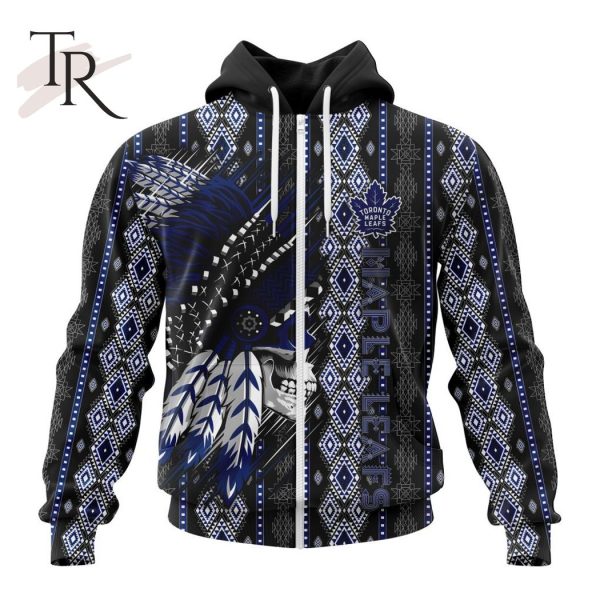 NHL Toronto Maple Leafs Special Skull Native Design Hoodie