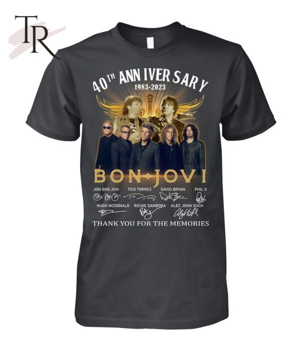 40th Anniversary 1983 – 2023 Bon Jovi Thank You For The Memories T-Shirt