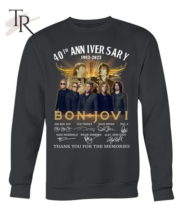 40th Anniversary 1983 – 2023 Bon Jovi Thank You For The Memories T-Shirt