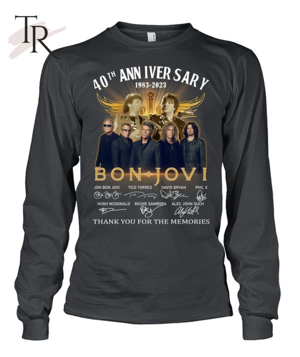 40th Anniversary 1983 – 2023 Bon Jovi Thank You For The Memories T-Shirt