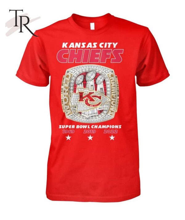 Kansas City Chiefs Super Bowl Champions 1969 And 2019 And 2022 T-Shirt