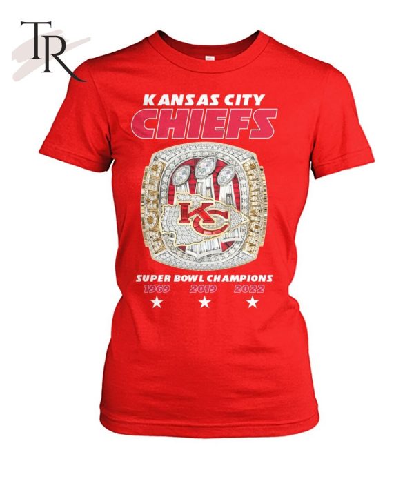 Kansas City Chiefs Super Bowl Champions 1969 And 2019 And 2022 T-Shirt