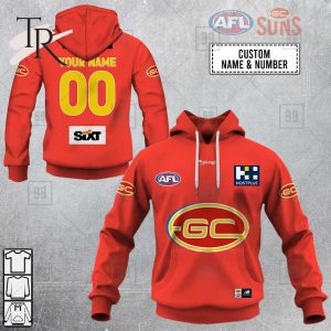 Personalized Home Guernsey 2023 AFL Gold Coast Suns Hoodie