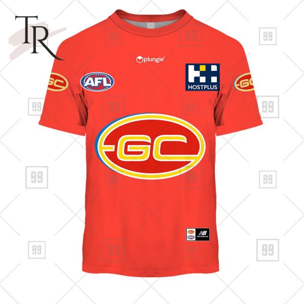 Personalized Home Guernsey 2023 AFL Gold Coast Suns Hoodie