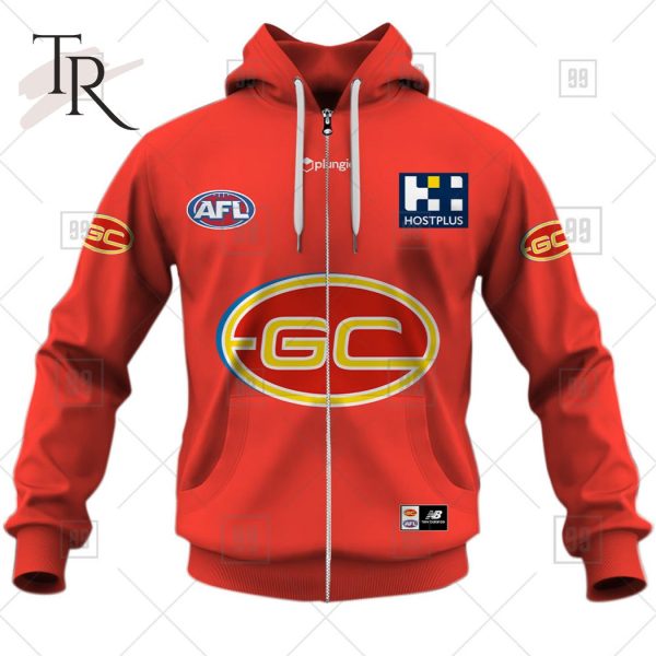 Personalized Home Guernsey 2023 AFL Gold Coast Suns Hoodie