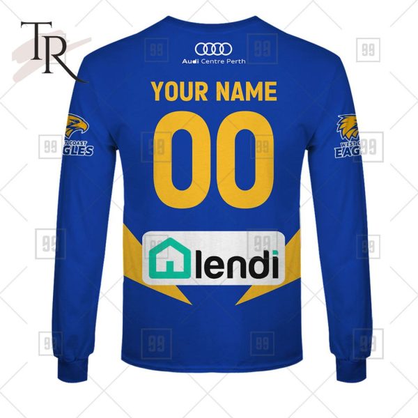 Personalized Home Guernsey 2023 AFL West Coast Eagles Hoodie
