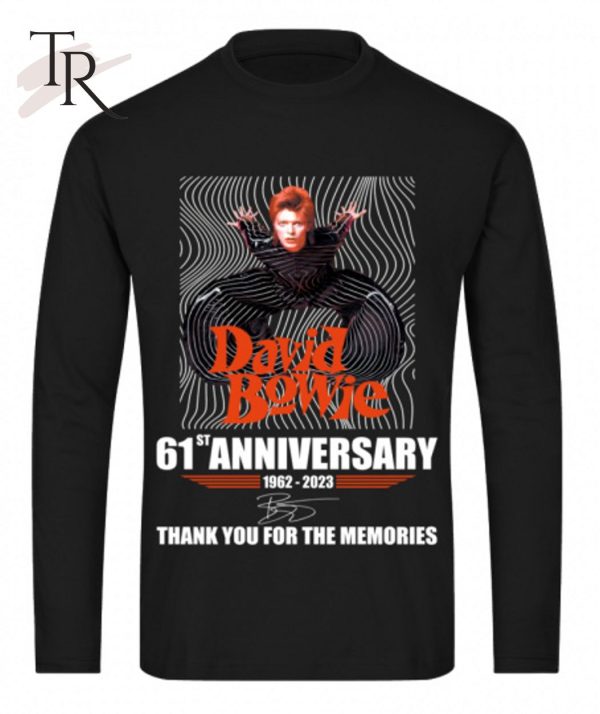 David Bowie 61st Anniversary 1962 – 2023 Thank You For The Memories T-Shirt