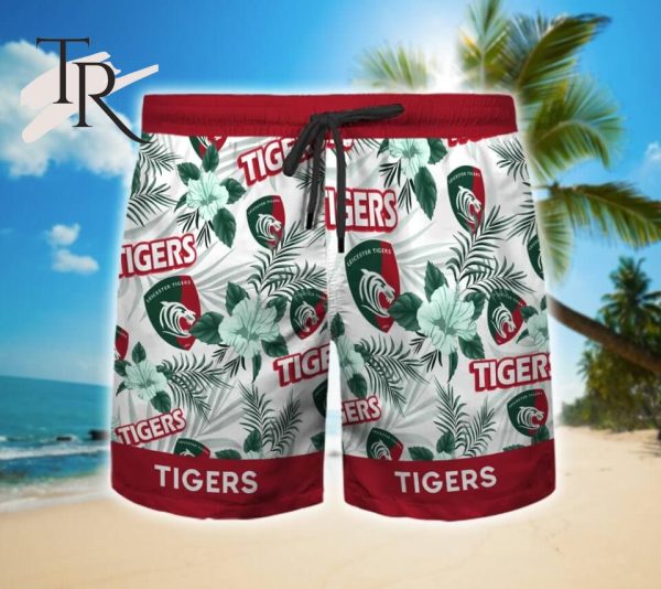 Leicester Tigers Floral Hawaiian Shirt And Beach Shorts