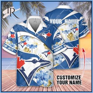 Toronto Blue Jays New Trends Custom Name And Number Christmas Hawaiian Shirt  - Freedomdesign