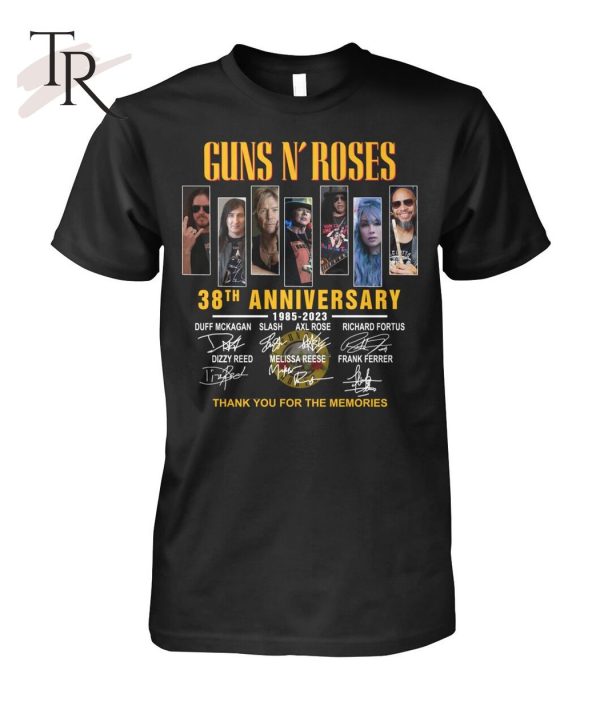 Guns N’ Roses 38th Anniversary 1985 – 2023 Thank You For The Memories T-Shirt