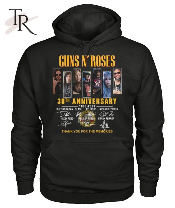 Guns N’ Roses 38th Anniversary 1985 – 2023 Thank You For The Memories T-Shirt