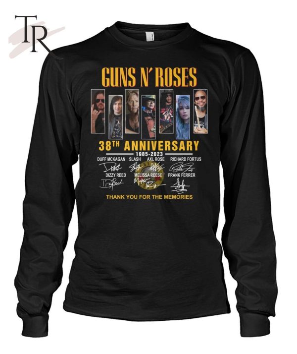 Guns N’ Roses 38th Anniversary 1985 – 2023 Thank You For The Memories T-Shirt