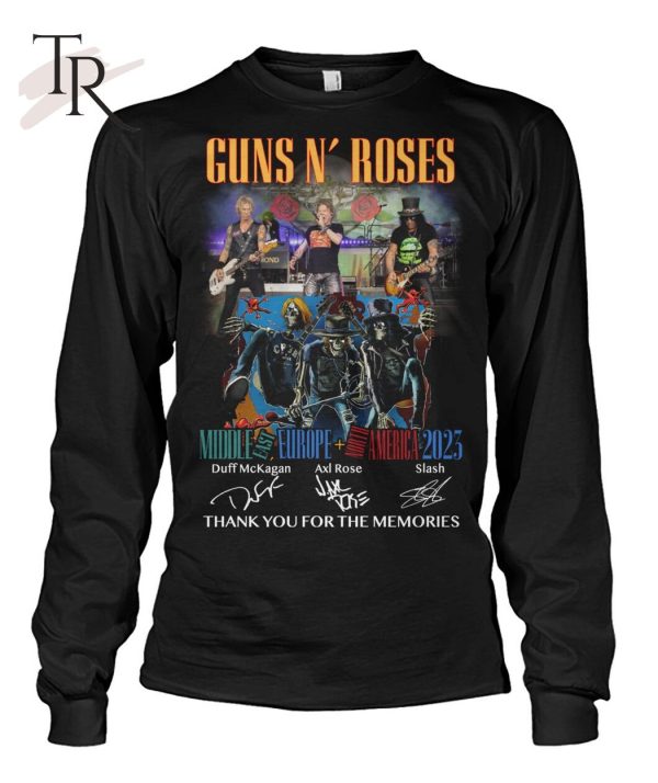 Guns N’ Roses Middle East Europe And North America 2023 Thank You For The Memories T-Shirt