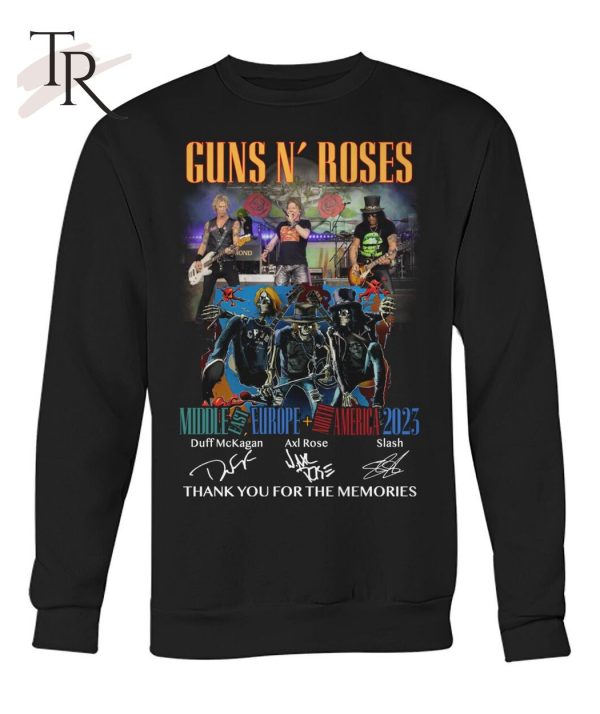 Guns N’ Roses Middle East Europe And North America 2023 Thank You For The Memories T-Shirt