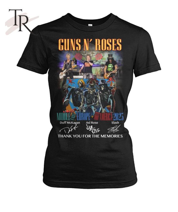 Guns N’ Roses Middle East Europe And North America 2023 Thank You For The Memories T-Shirt