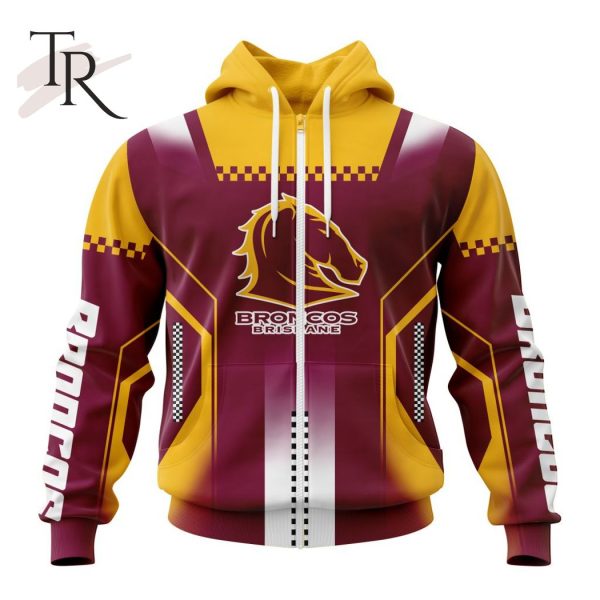 NRL Brisbane Broncos Special Motocross Design Hoodie