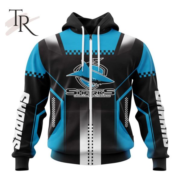 NRL Cronulla-Sutherland Sharks Special Motocross Design Hoodie