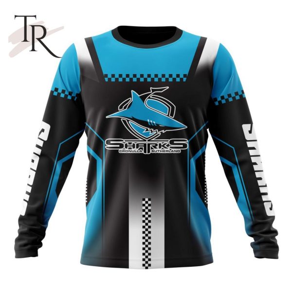 NRL Cronulla-Sutherland Sharks Special Motocross Design Hoodie