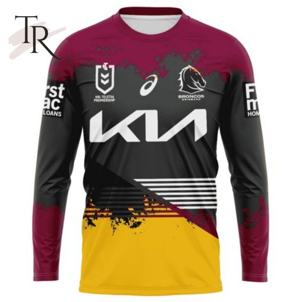 NRL Brisbane Broncos Special Faded Design Hoodie