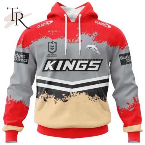 NRL Dolphins Special Faded Design Hoodie
