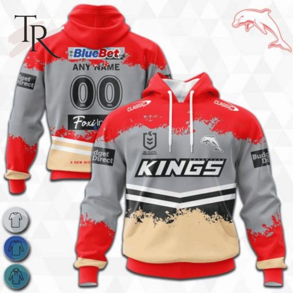 NRL Dolphins Special Faded Design Hoodie