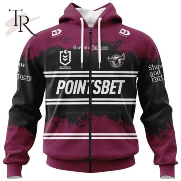 NRL Manly Warringah Sea Eagles Special Faded Design Hoodie