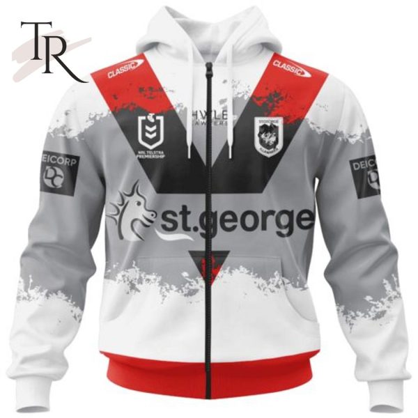 NRL St. George Illawarra Dragons Special Faded Design Hoodie