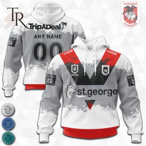 NRL St. George Illawarra Dragons Special Faded Design Hoodie
