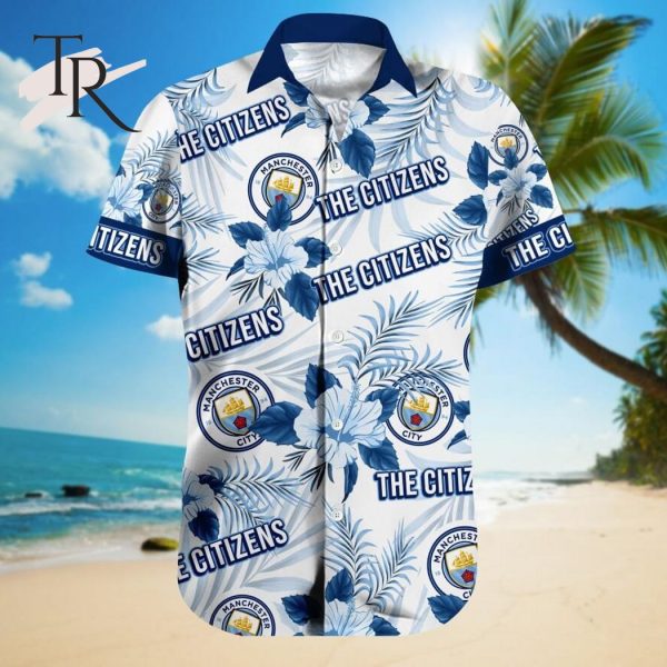 Manchester City F.C. Floral Hawaiian Shirt And Beach Shorts