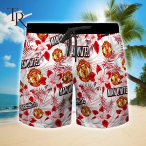 Manchester United F.C. Floral Hawaiian Shirt And Beach Shorts