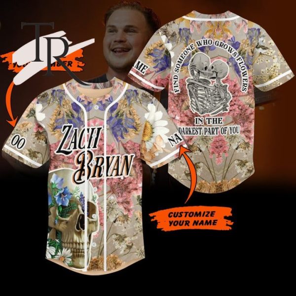 PREMIUM Zach Bryan Find Someone Who Grows Flowers In The Darkest Part Of You Custom Baseball Jersey