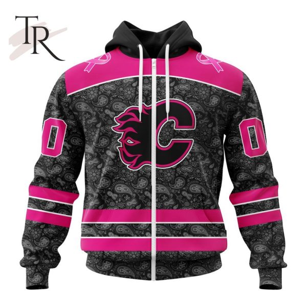 NHL Calgary Flames Special Pink In The Rink Fight Breast Cancer Hoodie