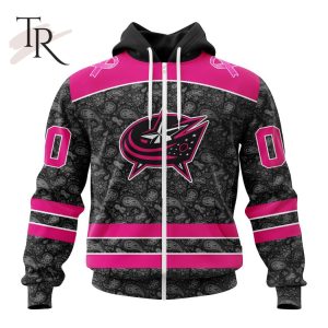 NHL Columbus Blue Jackets Special Pink In The Rink Fight Breast Cancer Hoodie