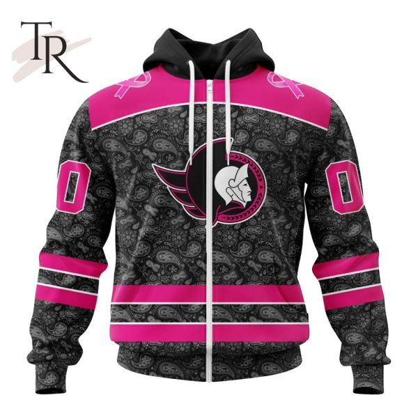 NHL Ottawa Senators Special Pink In The Rink Fight Breast Cancer Hoodie