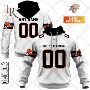 Personalized CFL BC Lions Away Jersey Style Hoodie