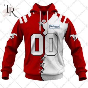 Personalized CFL Calgary Stampeders Mix Jersey Style Hoodie