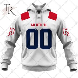 Personalized CFL Montreal Alouettes Away Jersey Style Hoodie