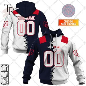 Personalized CFL Montreal Alouettes Mix Jersey Style Hoodie