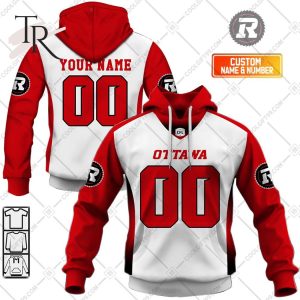 Personalized CFL Ottawa Redblacks Away Jersey Style Hoodie