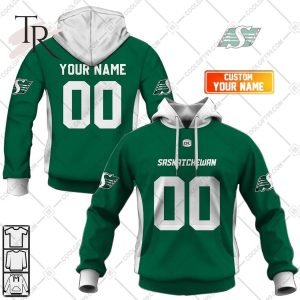 Personalized CFL Saskatchewan Roughriders Home Jersey Style Hoodie