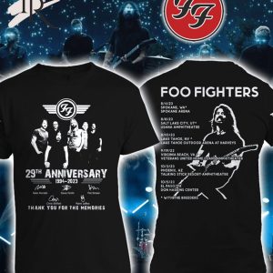 29th Anniversary 1994 – 2023 Foo Fighters Thank You For The Memories T-Shirt