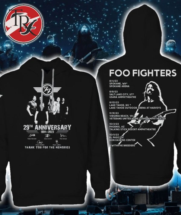 29th Anniversary 1994 – 2023 Foo Fighters Thank You For The Memories T-Shirt