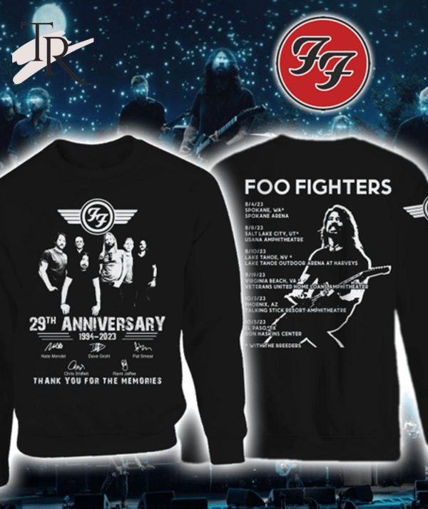 29th Anniversary 1994 – 2023 Foo Fighters Thank You For The Memories T-Shirt