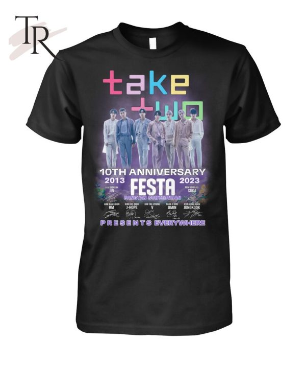 BTS Take Two 10th Anniversary 2013 – 2023 Festa Presents Everywhere T-Shirt