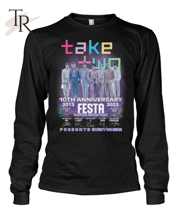 BTS Take Two 10th Anniversary 2013 – 2023 Festa Presents Everywhere T-Shirt