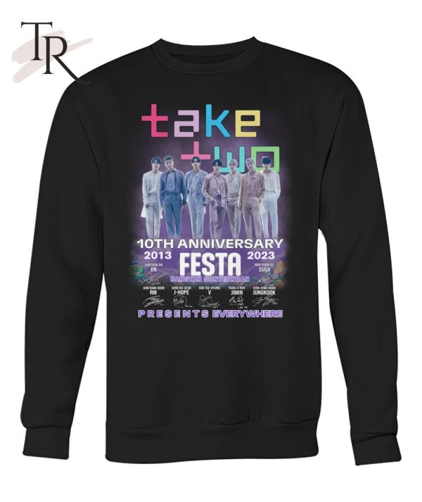 BTS Take Two 10th Anniversary 2013 – 2023 Festa Presents Everywhere T-Shirt