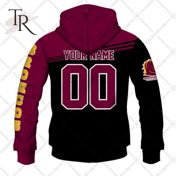 Personalized NRL Brisbane Broncos Skull Death Art Hoodie