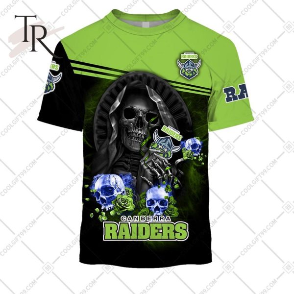 Personalized NRL Canberra Raiders Skull Death Art Hoodie