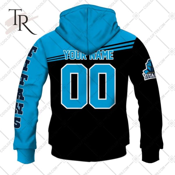 Personalized NRL Gold Coast Titans Skull Death Art Hoodie